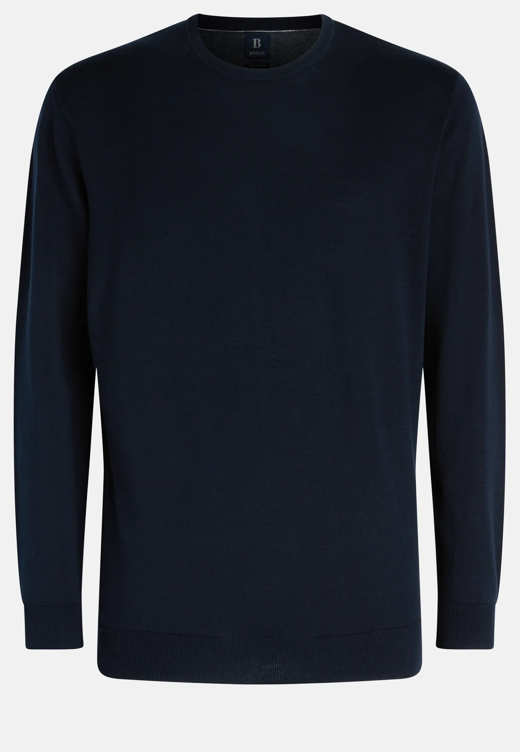 Navy Round-neck Pima Cotton Sweater|Boggi Milano Discount