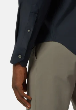 Navy Stretch Nylon Slim Fit Shirt|Boggi Milano Cheap