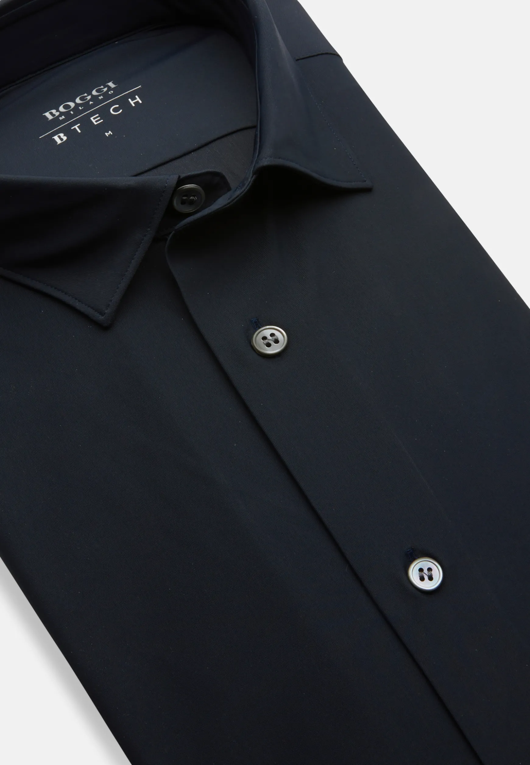 Navy Stretch Nylon Slim Fit Shirt|Boggi Milano Cheap