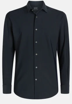 Navy Stretch Nylon Slim Fit Shirt|Boggi Milano Cheap