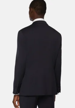 Navy Stretch Wool Twill Jacket|Boggi Milano Cheap