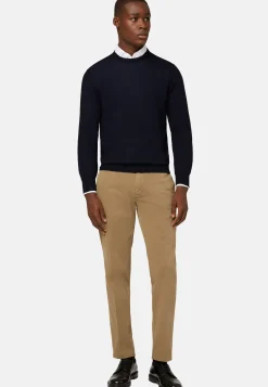 Navy Super Fine Cashmere Crew Neck Jumper|Boggi Milano Discount