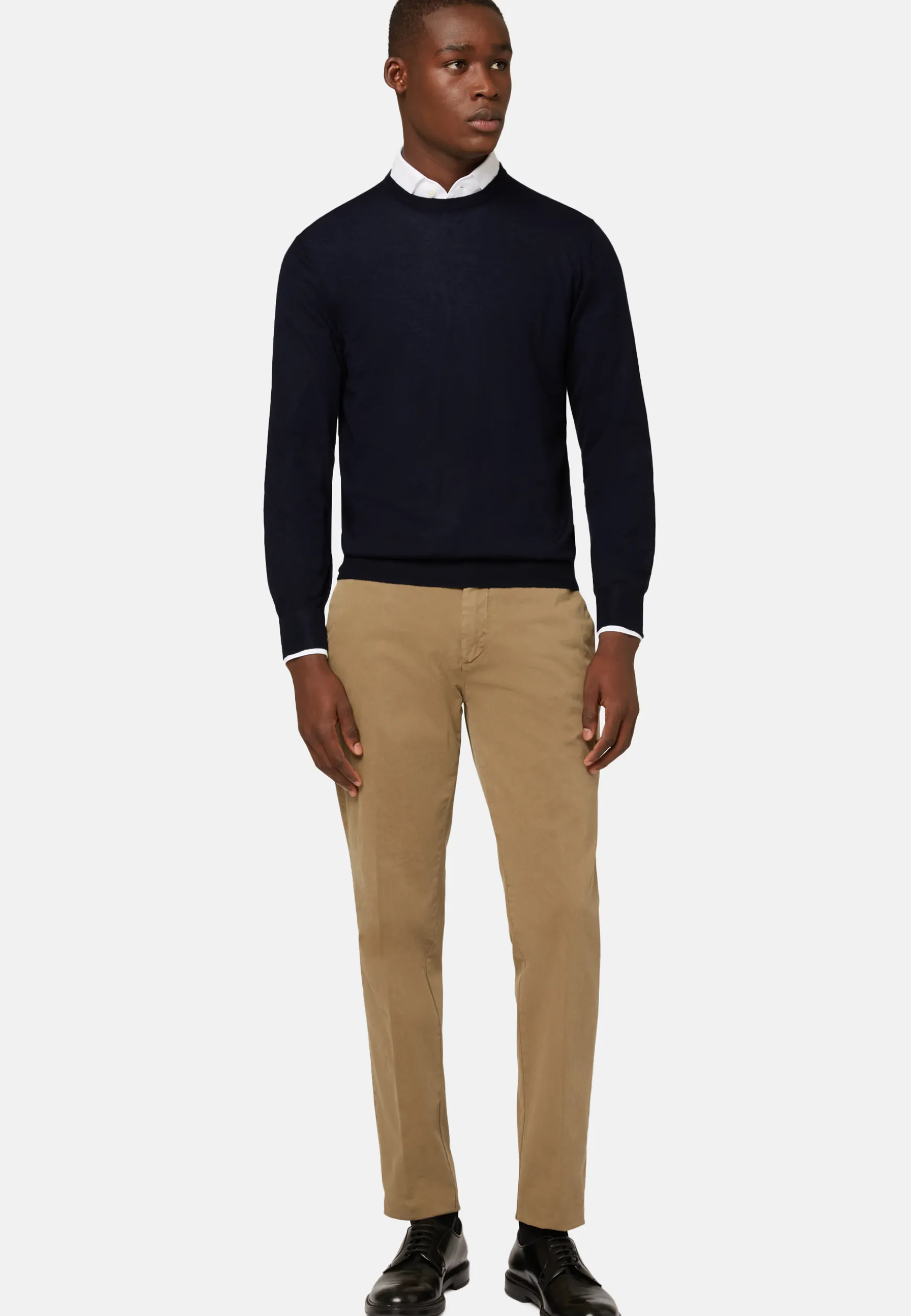 Navy Super Fine Cashmere Crew Neck Jumper|Boggi Milano Discount