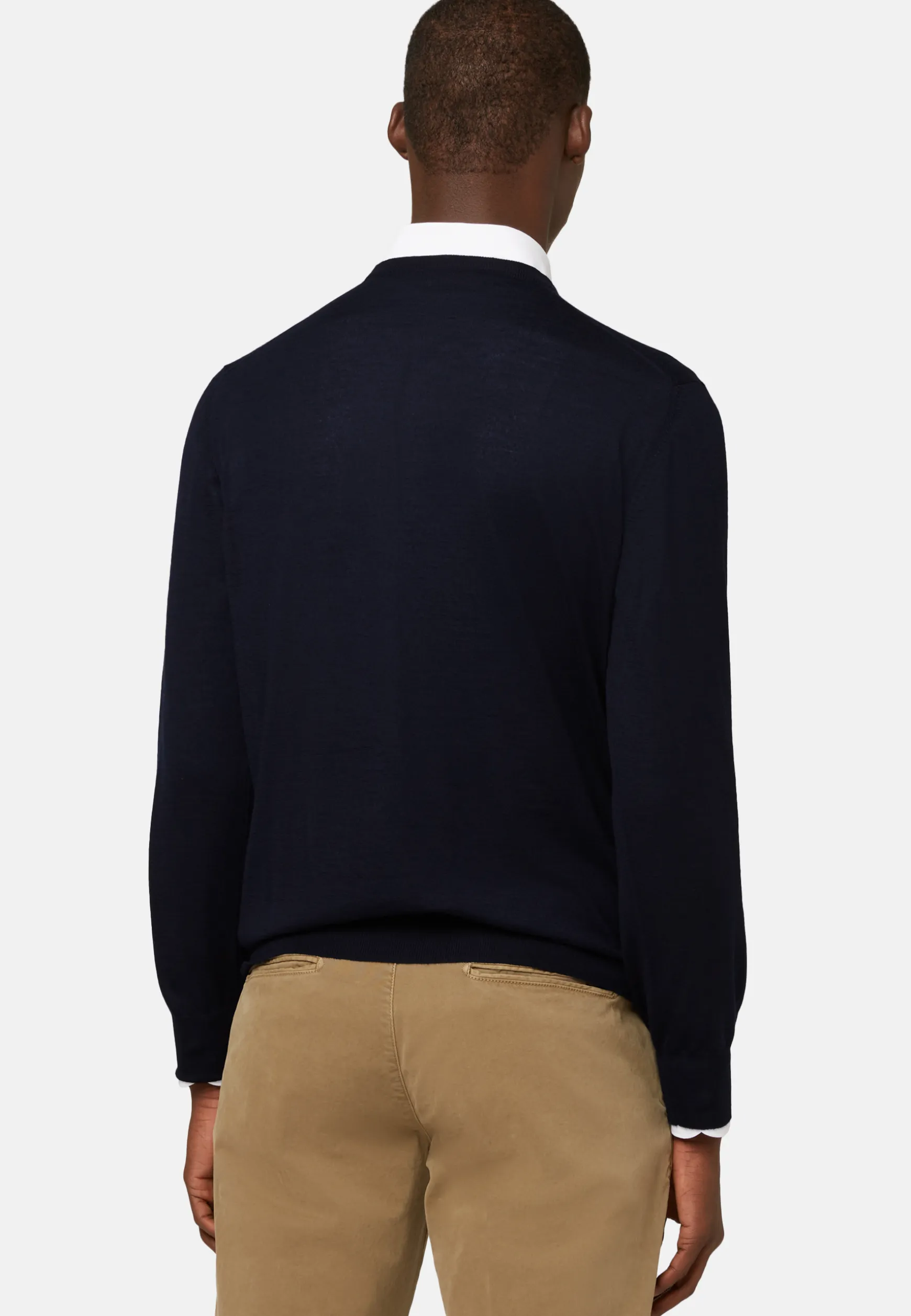 Navy Super Fine Cashmere Crew Neck Jumper|Boggi Milano Discount