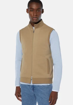 Padded Sleeveless Cotton Tencel Sweatshirt|Boggi Milano Shop