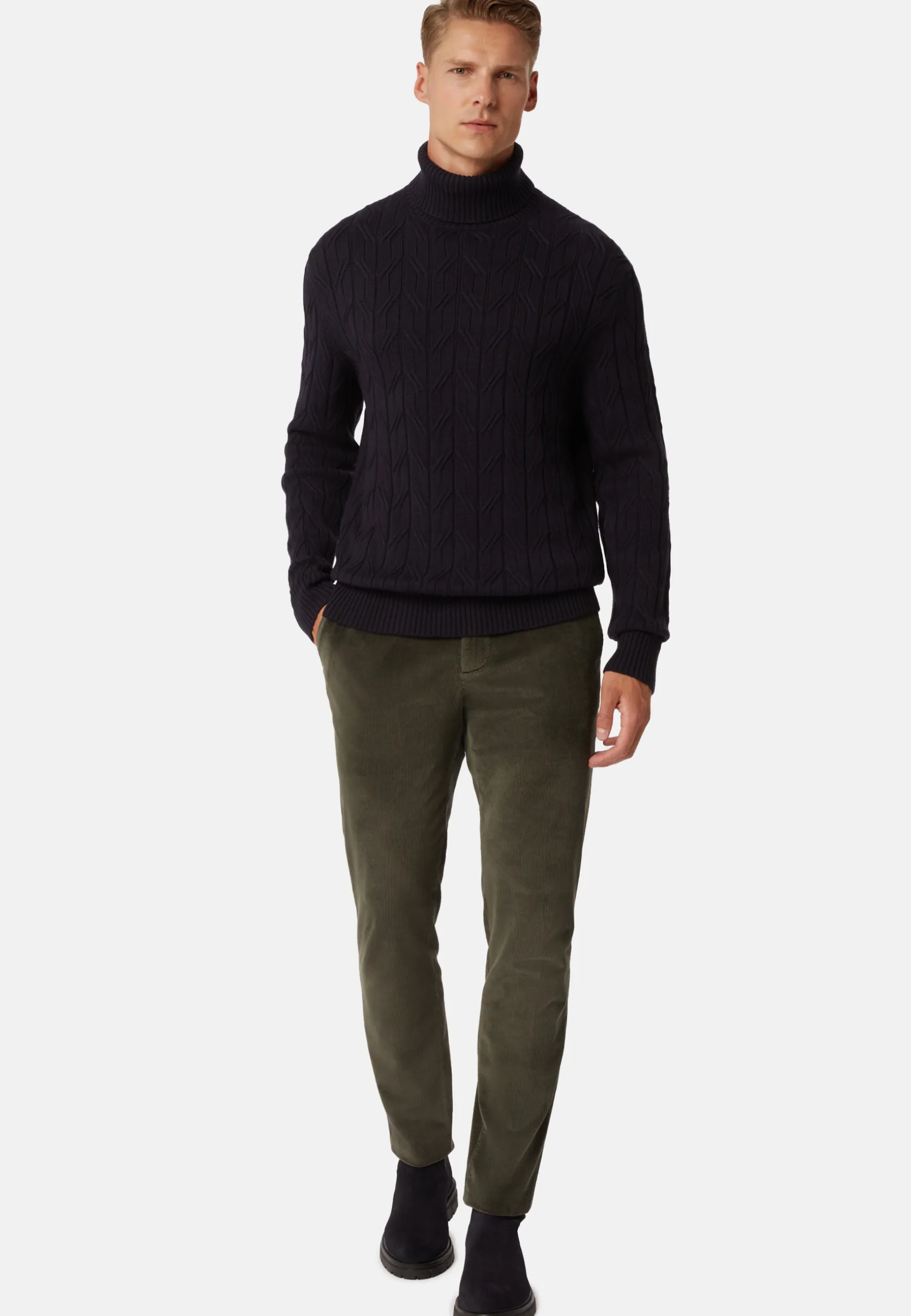 Pants in Stretch Velvet|Boggi Milano Fashion