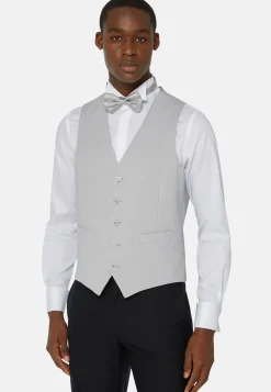 Pearl Grey Wool Blend Waistcoat|Boggi Milano Sale