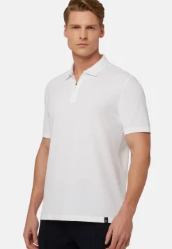 Polo in sustainable performance pique|Boggi Milano Hot