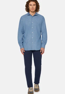 Regular Fit Cotton Denim Shirt|Boggi Milano Sale