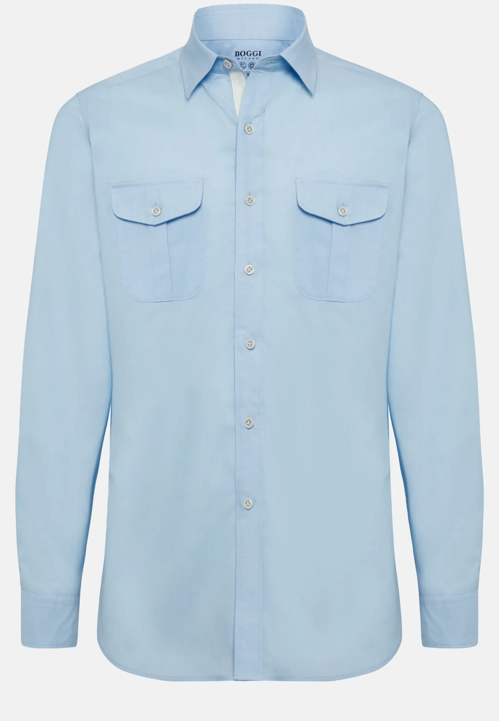 Regular Fit High-Performance Sky Blue Oxford Shirt|Boggi Milano Online