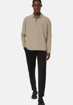 Regular Fit Long-Sleeved Technical Fabric Polo Shirt|Boggi Milano Cheap