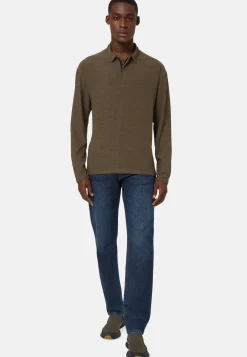 Regular Fit Long-Sleeved Technical Fabric Polo Shirt|Boggi Milano Cheap