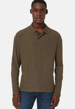 Regular Fit Long-Sleeved Technical Fabric Polo Shirt|Boggi Milano Cheap