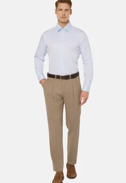 Regular Fit Sky Blue Cotton Twill Shirt|Boggi Milano Store