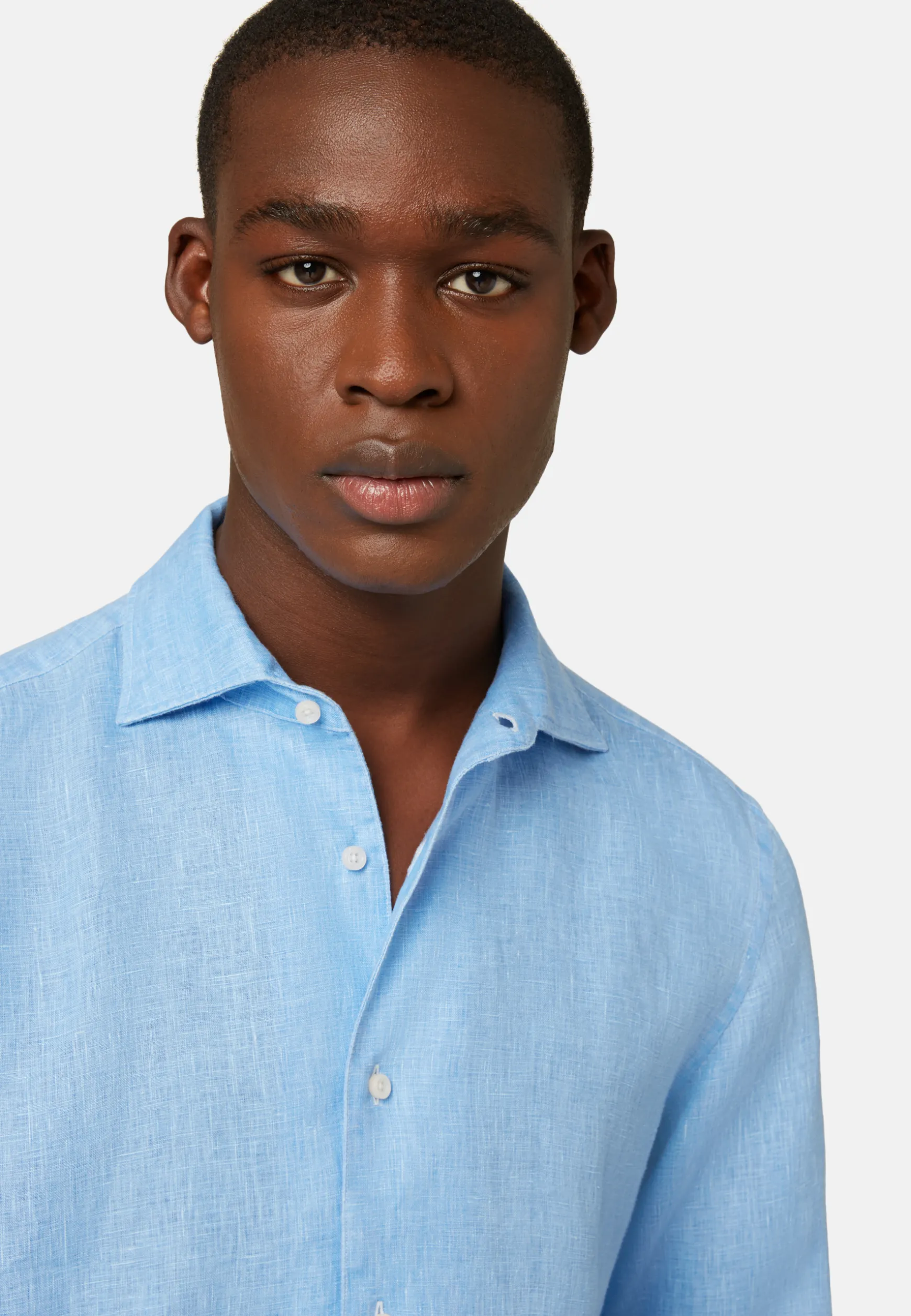 Regular Fit Sky Blue Linen Shirt|Boggi Milano New