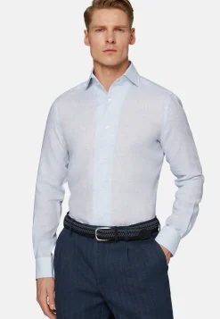 Regular Fit Sky Blue Linen Shirt|Boggi Milano Cheap