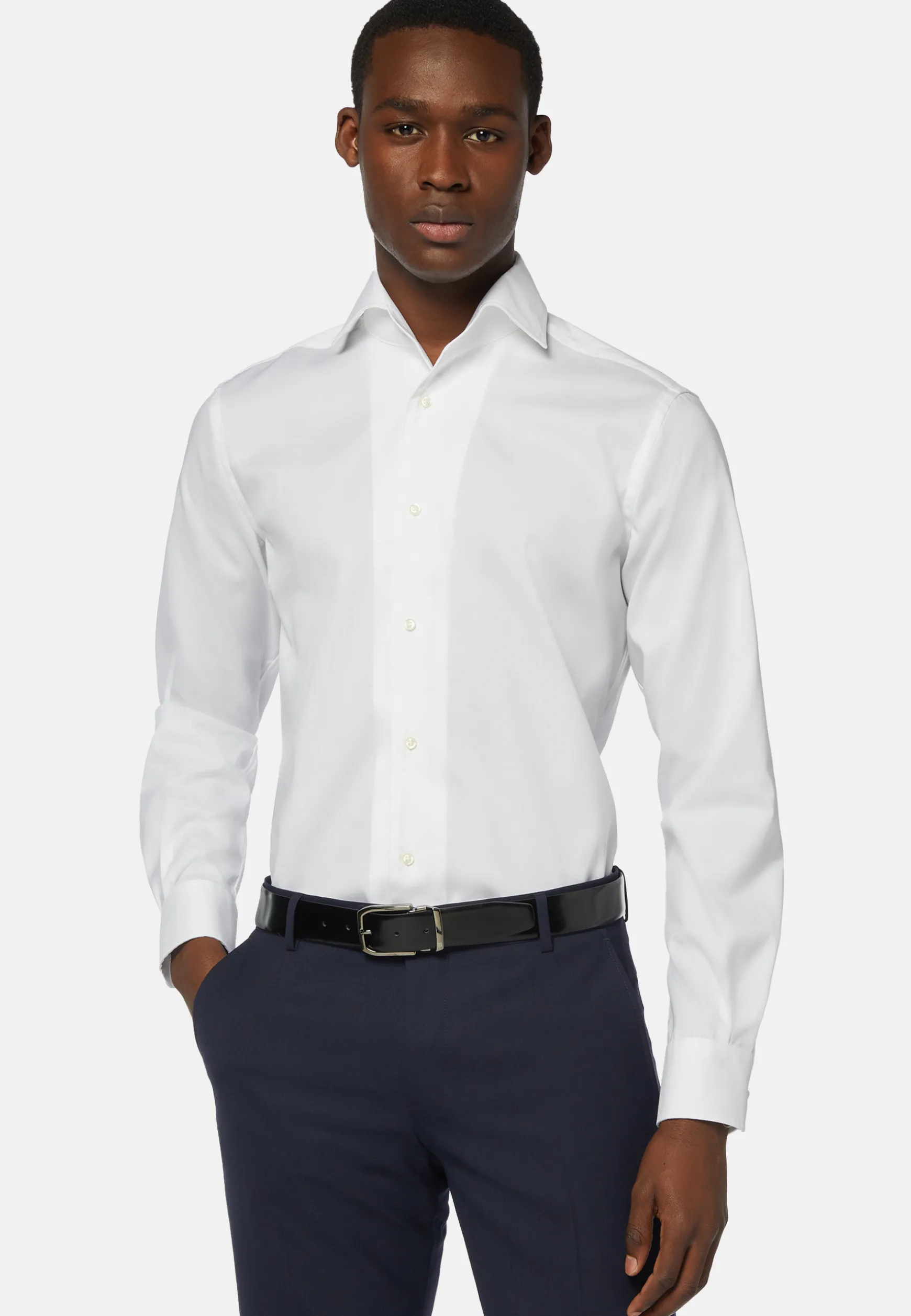 Regular Fit Pinpoint Cotton Shirt|Boggi Milano New
