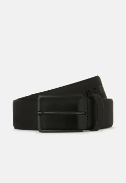 Rubberised Leather Belt With Logo|Boggi Milano Online