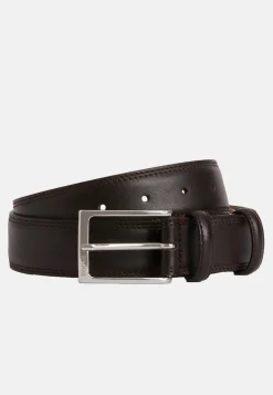 Saddle-stitched Tumbled Leather Belt|Boggi Milano Online