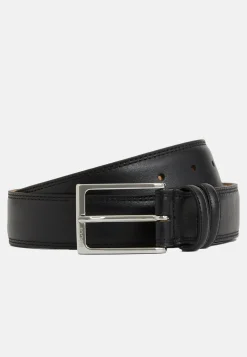Saddle-stitched Tumbled Leather Belt|Boggi Milano Best Sale