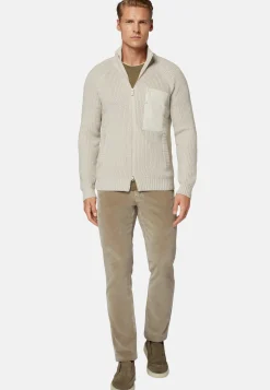 Full-Zip Jumper With Pocket in Merino Wool|Boggi Milano Fashion