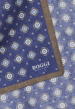 Silk Pocket Square With Medallions Pattern|Boggi Milano New