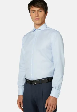 Sky Blue Cotton Dobby Shirt Slim Fit|Boggi Milano Cheap