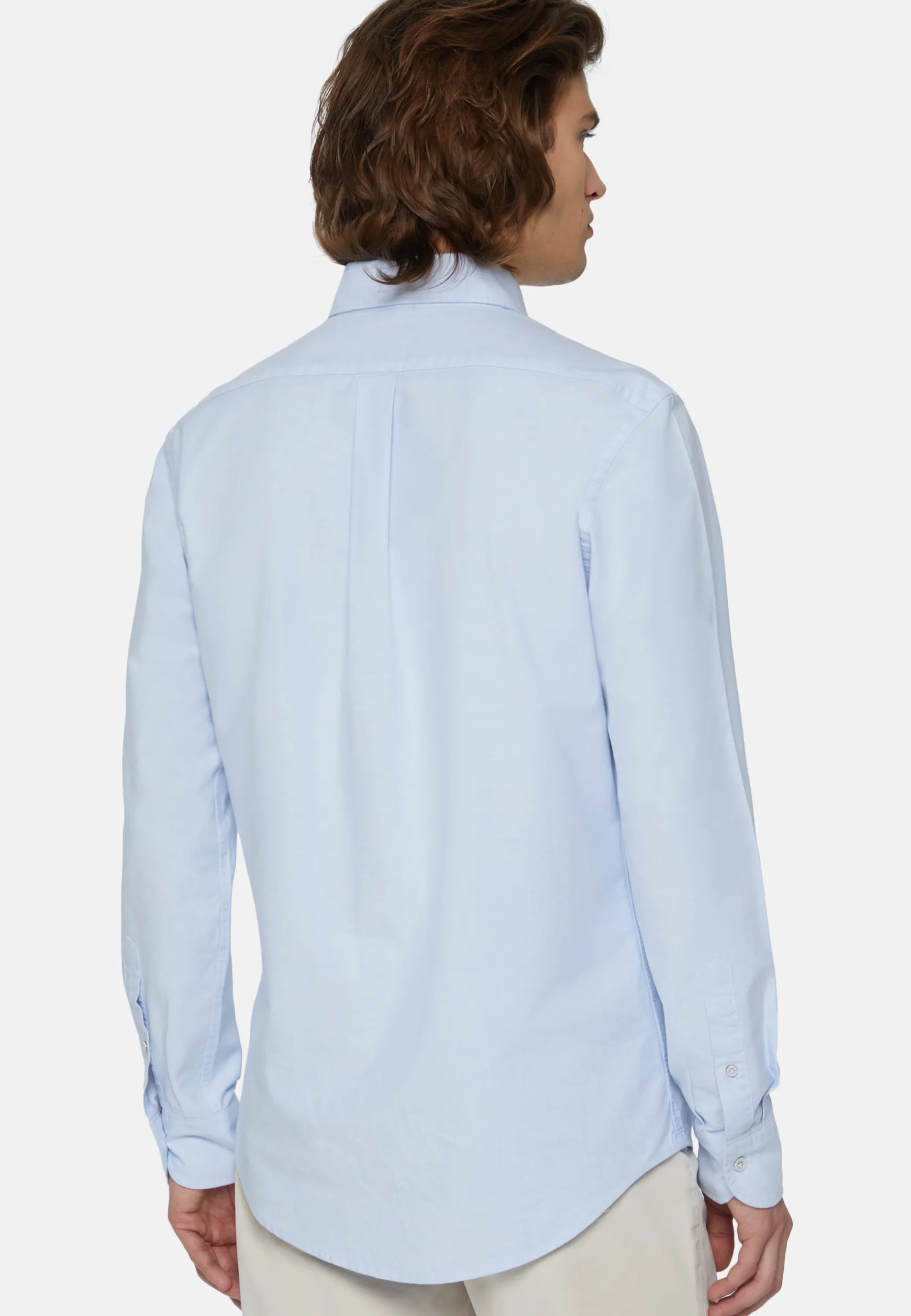 Sky Blue Shirt In Organic Oxford Cotton, Regular|Boggi Milano Outlet