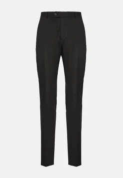 slim Fit Grey Super 130 Wool Pants|Boggi Milano Clearance