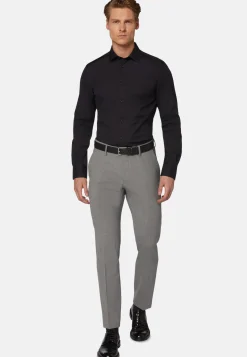 Slim Fit Navy Shirt in Stretch Cotton|Boggi Milano Shop