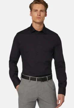 Slim Fit Navy Shirt in Stretch Cotton|Boggi Milano Shop