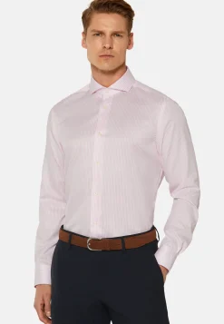 Slim Fit Striped Cotton Twill Shirt|Boggi Milano Flash Sale