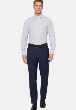 Slim Fit Sky Blue Cotton Shirt|Boggi Milano Store