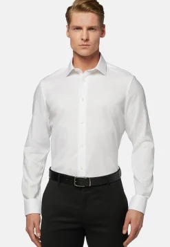 Slim Fit Pinpoint Cotton Shirt|Boggi Milano Hot
