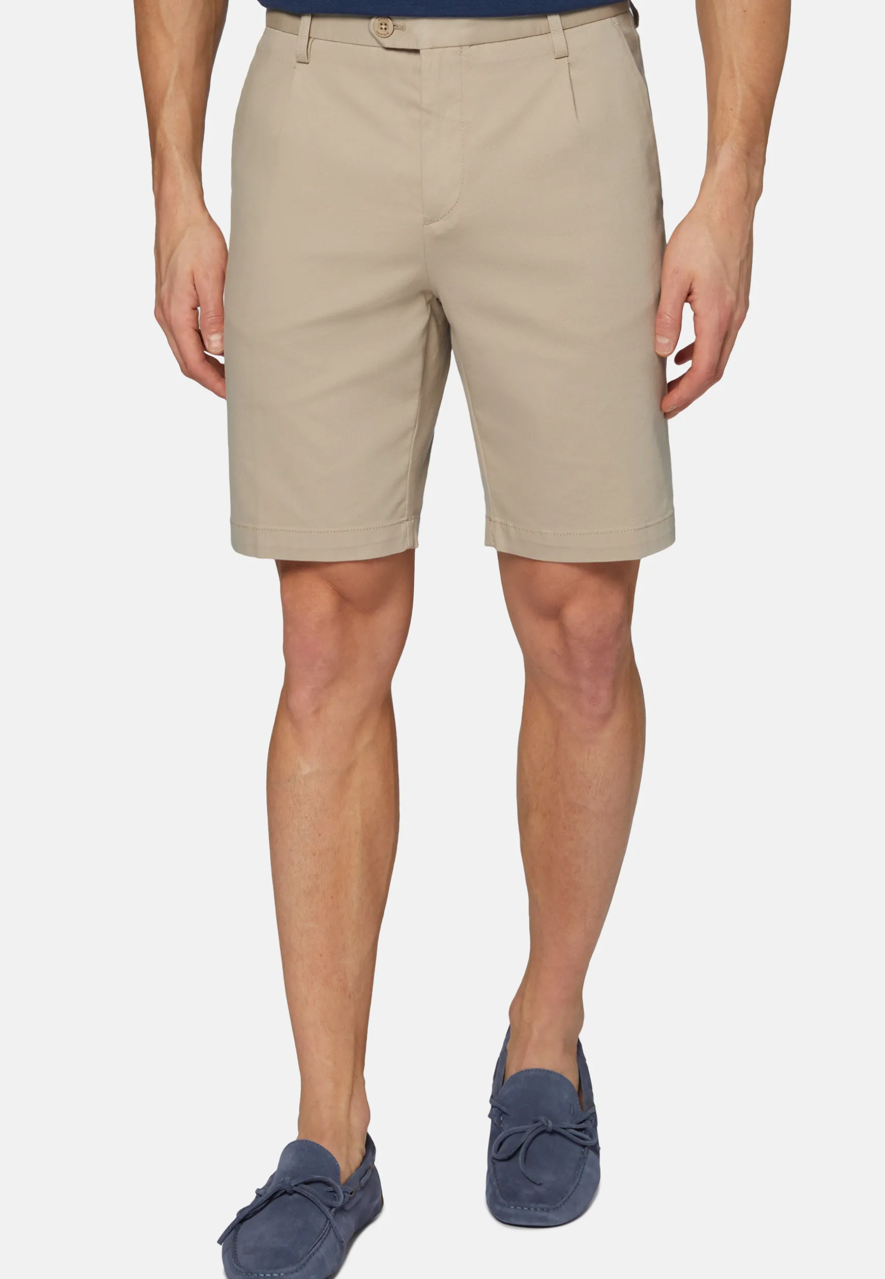 Stretch Cotton and Tencel Bermuda Shorts|Boggi Milano Cheap
