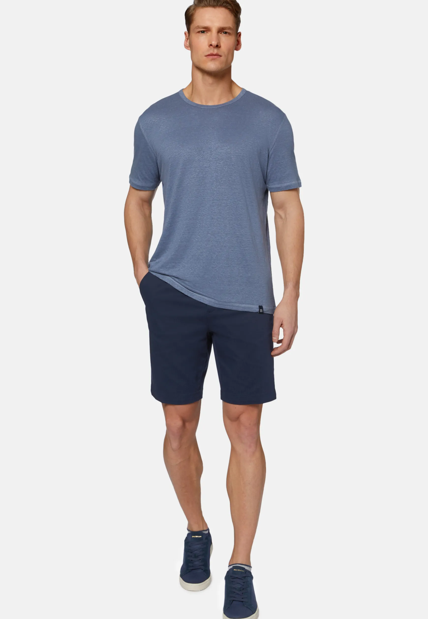 Stretch Cotton and Tencel Bermuda Shorts|Boggi Milano Fashion