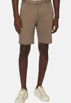 Stretch Cotton and Tencel Bermuda Shorts|Boggi Milano Outlet