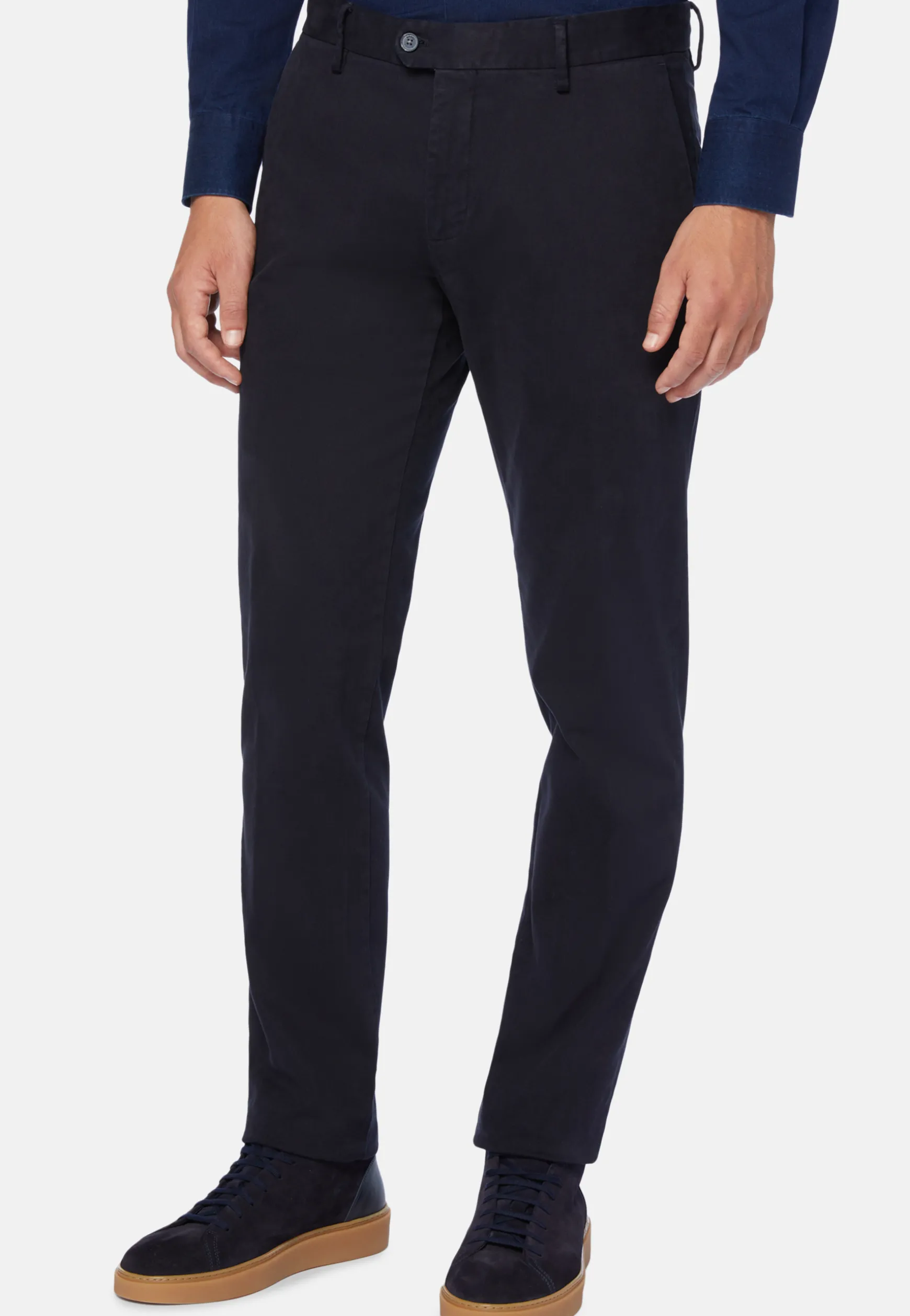 Stretch Cotton/Tencel Pants|Boggi Milano Shop