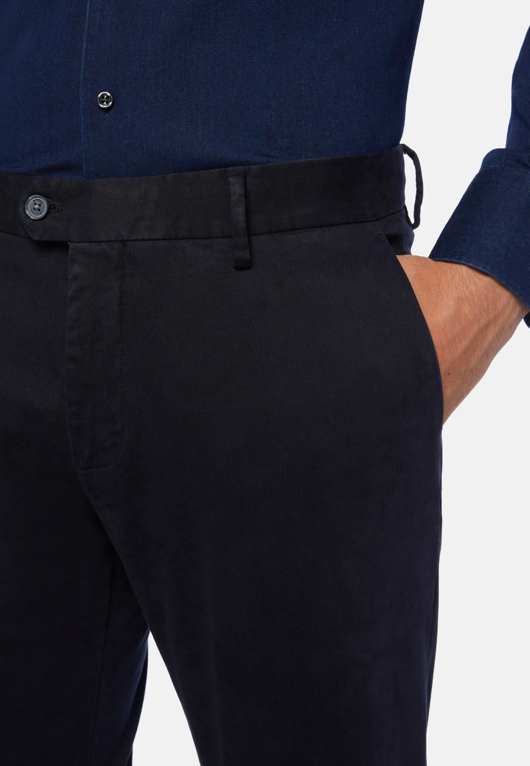 Stretch Cotton/Tencel Pants|Boggi Milano Shop