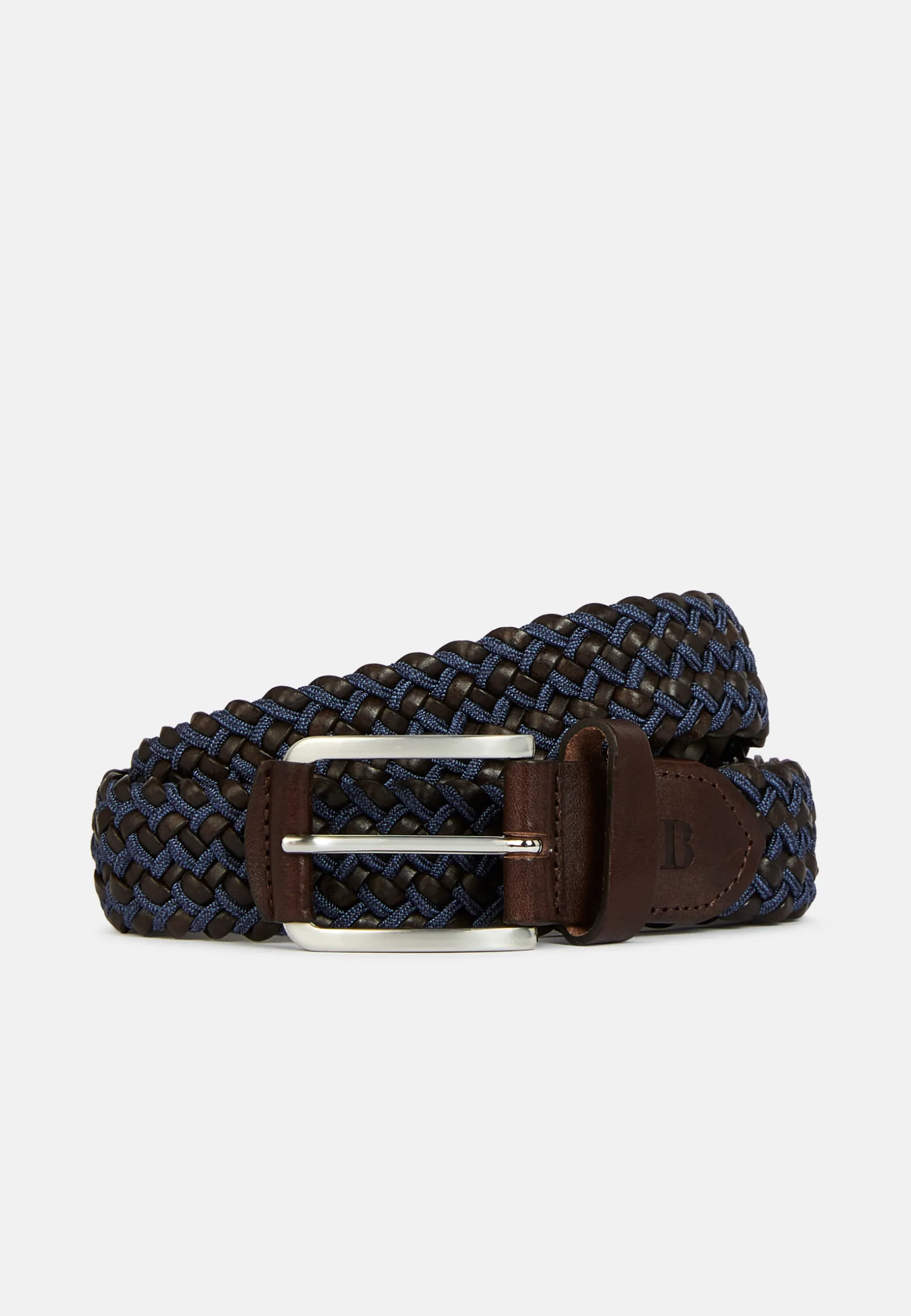 Stretch Leather/Fabric Woven Belt|Boggi Milano Cheap