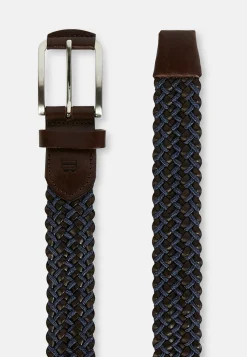 Stretch Leather/Fabric Woven Belt|Boggi Milano Cheap