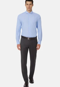 Stripe Popelin Napoli Collar Shirt Slim Fit|Boggi Milano Shop