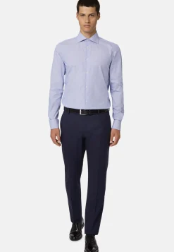 Stripe Popelin Windsor Collar Shirt Regular Fit|Boggi Milano Sale