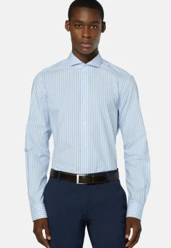 Stripe Popeline Napoli Collar Shirt Slim Fit|Boggi Milano Best