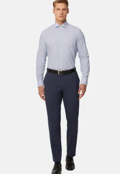 Stripe Popeline Windsor Collar Shirt Slim Fit|Boggi Milano Fashion