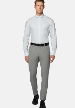 Striped Cotton Twill Shirt|Boggi Milano Fashion