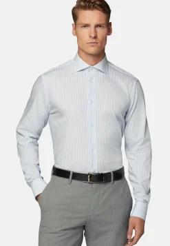 Striped Cotton Twill Shirt|Boggi Milano Fashion