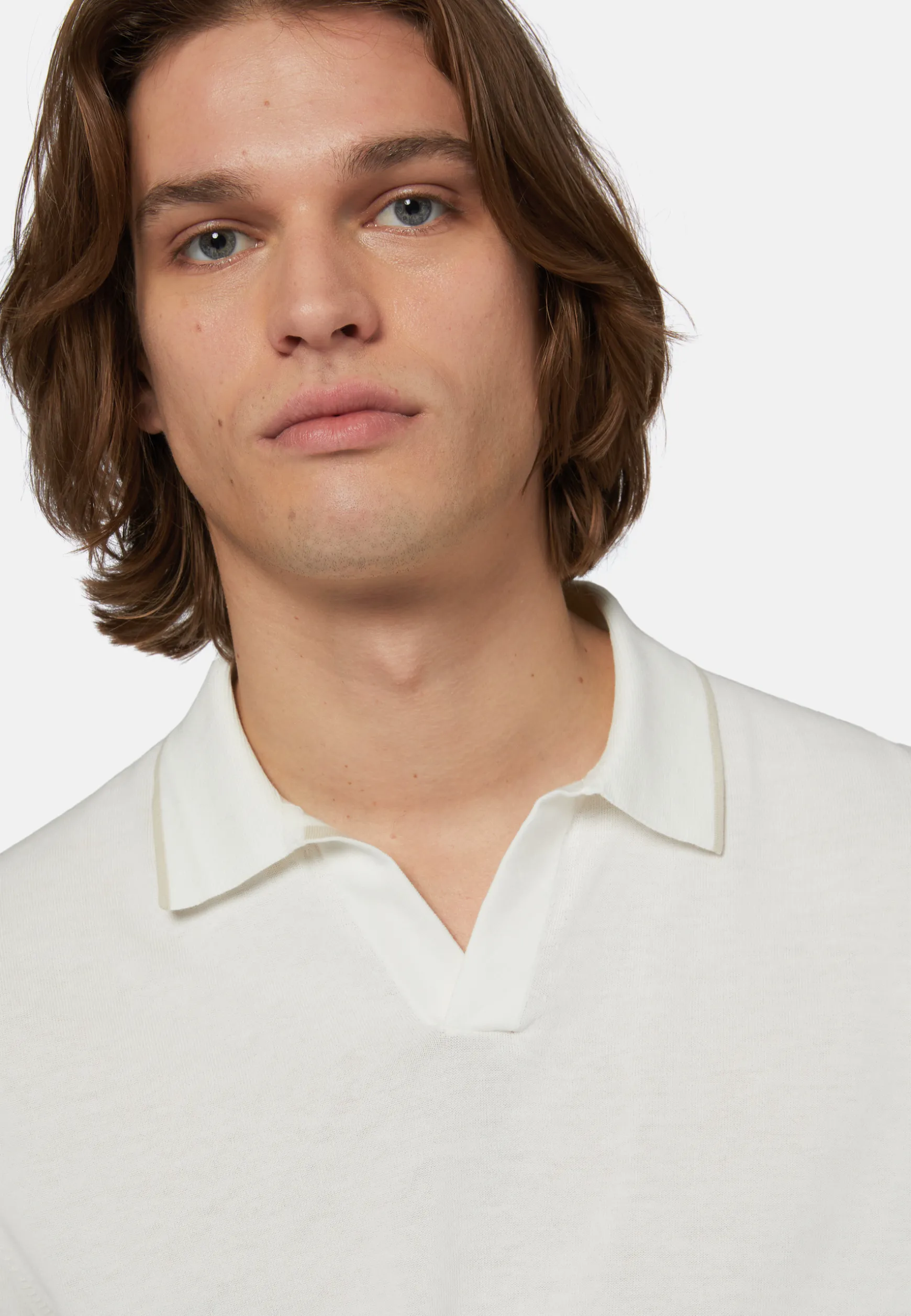 Cotton Crepe Knit Polo Shirt|Boggi Milano Clearance