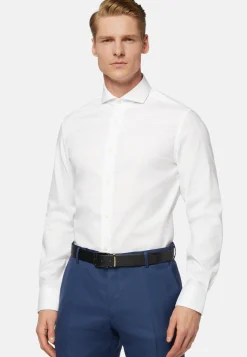 slim fit cotton pin point shirt|Boggi Milano Fashion
