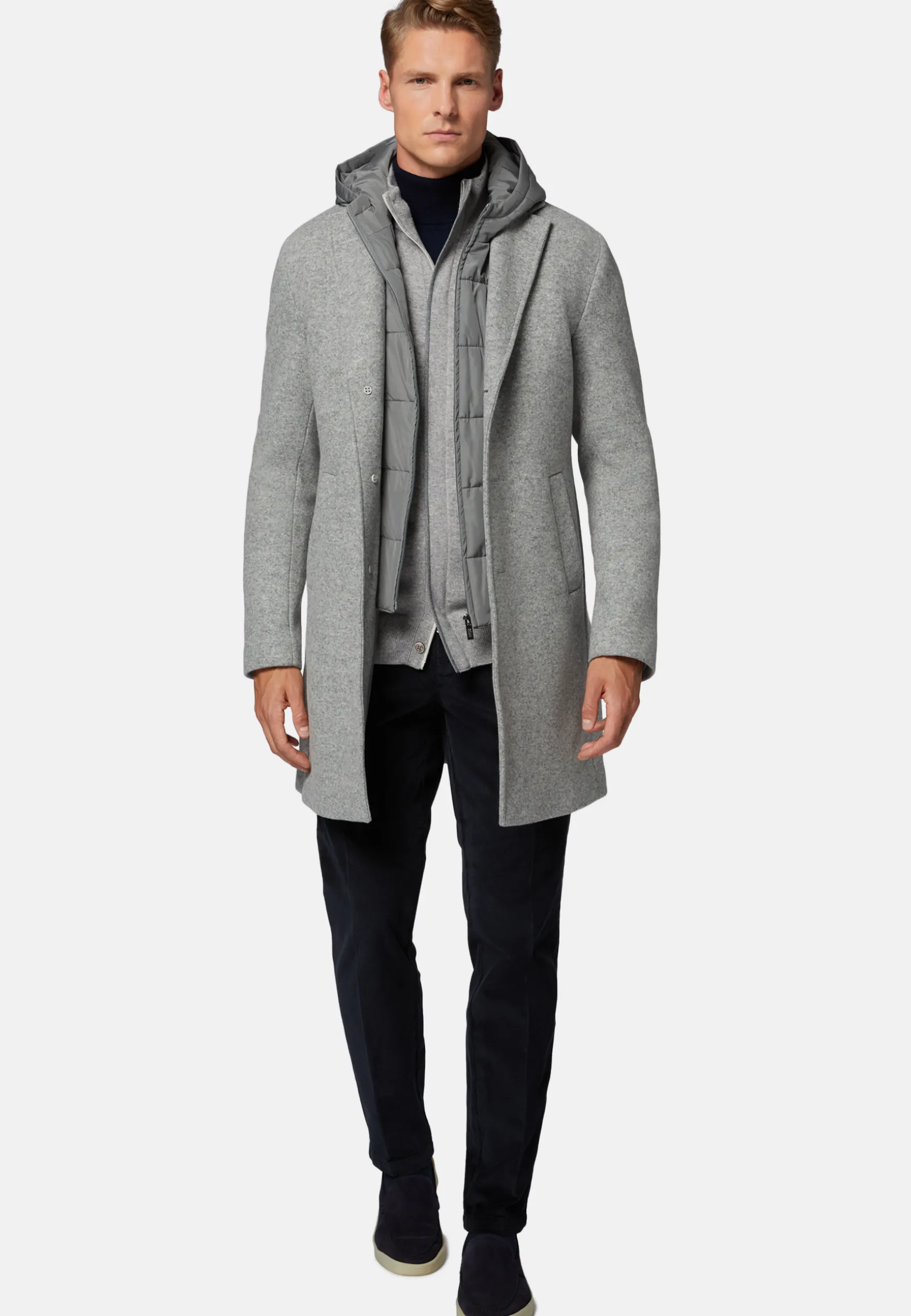Wool Jersey Coat with Gilet|Boggi Milano Online